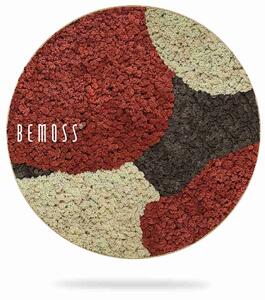 Machový obraz kruh BEMOSS® ORTHO SIENNA - Priemer 40 cm