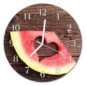 Nástenné sklenené hodiny Vodný melón fi 30 cm