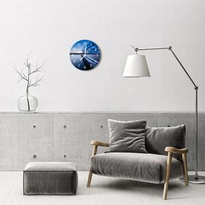 Nástenné sklenené hodiny Krajina fi 30 cm
