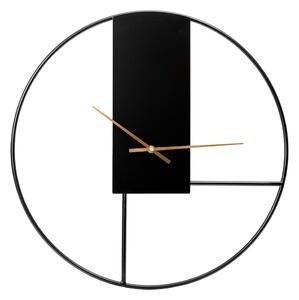 Nástenné hodiny pr. 50 cm 1xAA čierna/zlatá