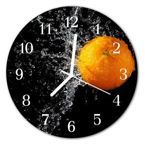 Nástenné sklenené hodiny Oranžový fi 30 cm