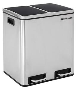 SONGMICS Odpadkový kôš Rubax 2 x 15 L strieborno-čierny