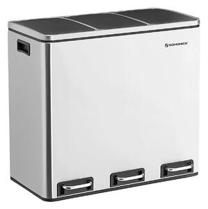 SONGMICS Odpadkový koš FLACE 3x18L stříbrný