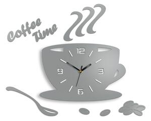 Mazur Nástenné hodiny Coffee svetlo šedé