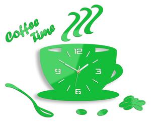 ModernClock Nástenné hodiny Coffee zelené