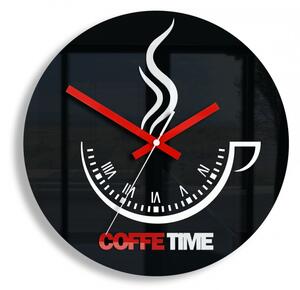 ModernClock Nástenné hodiny Coffe Time čierne