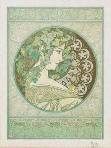 Obrazová reprodukcia Green Garden Ivy (Vintage Art Nouveau) - Alfons Mucha, (30 x 40 cm)