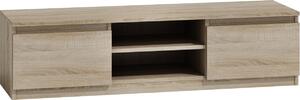 TP Living Televizní stolek DELUKO s dřevěnou policí 140 cm dub sonoma
