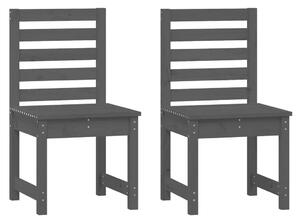 Záhradné stoličky 2 ks sivé 50x48x91,5 cm borovicový masív