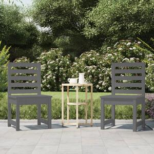 Záhradné stoličky 2 ks sivé 50x48x91,5 cm borovicový masív