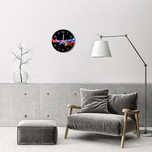 Sklenené hodiny okrúhle Abstrakcie dymu fi 30 cm