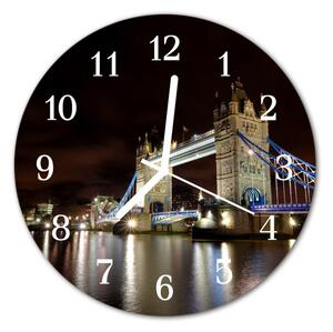 Sklenené hodiny okrúhle Most londýn fi 30 cm