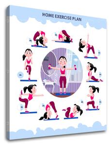 Motivačný obraz na stenu Home exercise plan (obrazy s textom)