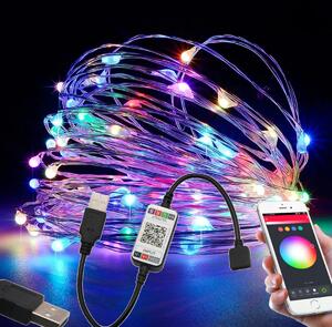 BERGE LED svetelná reťaz - RGB MULTICOLOR - USB - SMART - 5 m