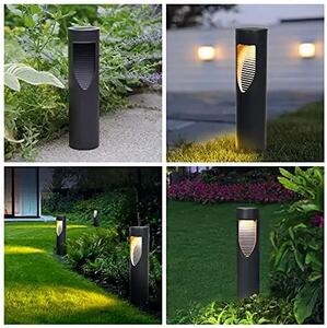 BERGE 4x solárna záhradná lampa, vodotesná, so senzorom súmraku, LED stĺpik