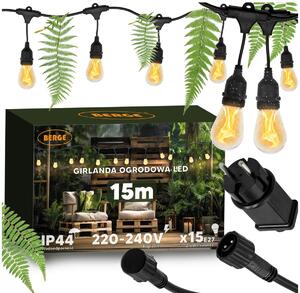 BERGE LED vonkajšia girlanda 15m - 15xLED Atmospheric Fire FLAME