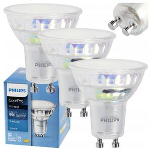SADA 3x žiarovka Philips GU10 4,9W 550lm 112lm/W 6500K EyeComfort CorePro
