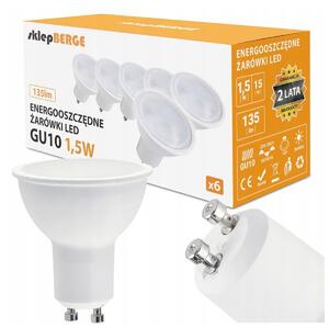 BERGE SADA 6x LED žiarovka GU10 1,5W 135lm - neutrálna biela