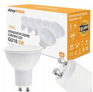 BERGE SADA 6x LED žiarovka GU10 5W 450lm - neutrálna biela