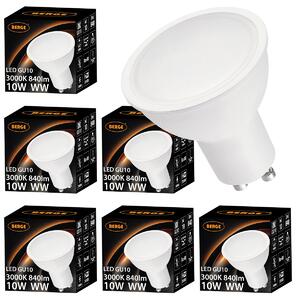 BERGE Sada 6x GU10 10W LED žiaroviek - teplá biela