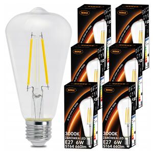BERGE SADA 6x LED žiarovka E27 8W 880lm 3000K - tepla biela