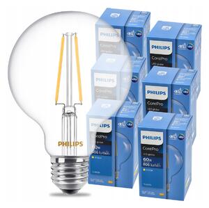 PHILIPS SADA 6 LED žiaroviek E27 G93 7W WW 806lm CorePro 2700K
