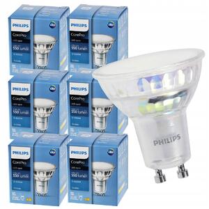 SADA 6 LED žiaroviek PHILIPS GU10 4,9W 550lm - studena biela