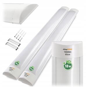 BERGE Sada 2 LED žiaroviek 60 cm prisadené panelové svietidlo 18 W 1800 lm denné svetlo farba