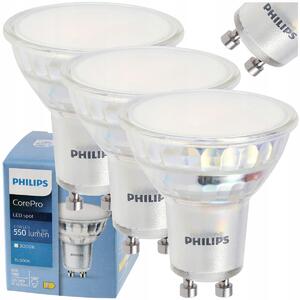 SADA 3x žiarovka Philips GU10 4,9W 550lm 112lm/W 3000K EyeComfort CorePro