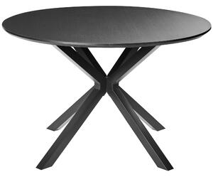 Jedálenský stôl čierny MDF kovové nohy ø 120 cm okrúhly tvar klasický moderný štýl kuchyňa jedáleň