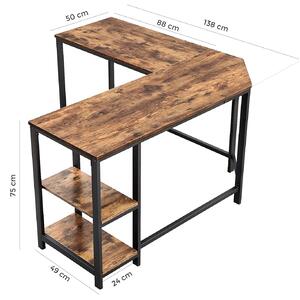 Pracovný stôl 76 × 138 × 138 cm VASAGLE
