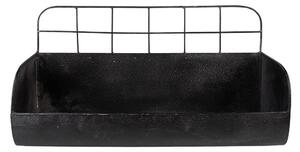 Čierna antik nástenná kovová polička - 38*14*20 cm - Clayre & Eef