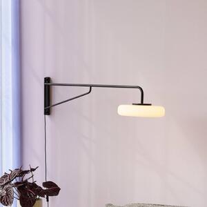 LED nástenné svetlo Sway, čierna, dosah 120 cm, kov, Čierna, Obývacia izba / jedáleň, kov, Moderný, Nástenné svietidlo