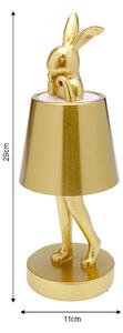 Kare LED stolná lampa na batérie Animal Rabbit, zlatá, IP54, 29 cm, Mosadz / zlato, Obývacia izba / jedáleň, Plast, Dizajn, Stolová lampa