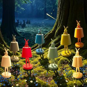 Kare LED stolná lampa na batérie Animal Rabbit, zelená, IP54, 29 cm, Zelená, Obývacia izba / jedáleň, Plast, Dizajn, Stolová lampa
