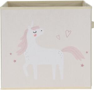 Detský textilný box Unicorn dream biela, 32 x 32 x 30 cm
