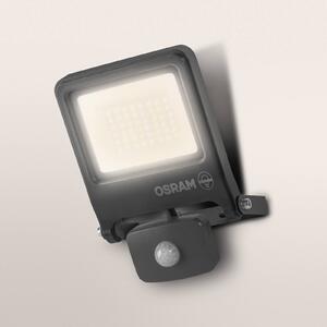 OSRAM exterierove bodove svetla ENDURA FLOOD, sivý, senzor 30 W 830 IP44, Hliník / sivá / zinok, Hliník, Nástenné bodové svietidlo