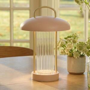 Stolová LED lampa Mirano na batérie, prachovo ružová, výška 29 cm, kov, Fialová / ružová, Obývacia izba / jedáleň, kov, Škandinávsky, Stojacie svietidlo