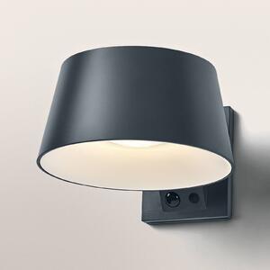 OSRAM solárne nástenné svetlo ENDURA STYLE BRELLA, sivá, senzor IP54, Hliník / sivá / zinok, Plast, Moderný, Nástenné svietidlo