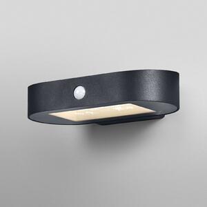 OSRAM LED senzorové nástenné svetlo ENDURA STYLE SOLAR OVAL 20 cm 830, Čierna, Hliník, Moderný