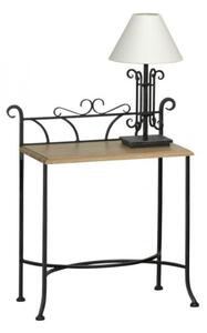 IRON-ART Nočný stolík ALTEA - bez zásuvky, kov + drevo