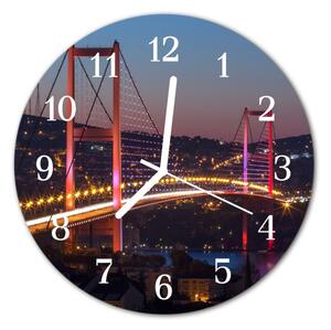 Nástenné sklenené hodiny Most fi 30 cm