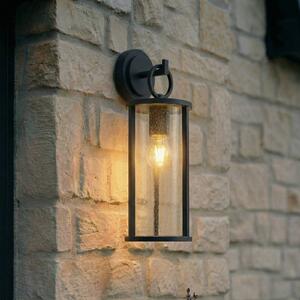 Lucande vonkajšie nástenné svietidlo Emmeline, bubliny, hliník, výška 45 cm, Čierna, Hliník, Moderný, Lampáš