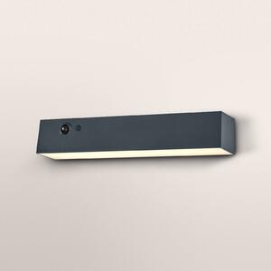 OSRAM solárne nástenné svetlo ENDURA STYLE SHORE, sivá, senzor, IP54, Hliník / sivá / zinok, Plast, Moderný, Nástenné svietidlo