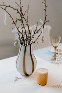 Sklenená váza Ada Stripe Taupe Warm Grey