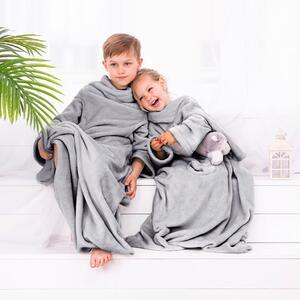 Detská deka s rukávmi DecoKing Lazy sivá