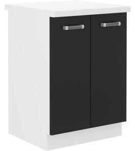 Dolná dvojdverová skrinka ODONA - šírka 60 cm, čierna / biela