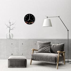 Nástenné sklenené hodiny Vidlica fi 30 cm