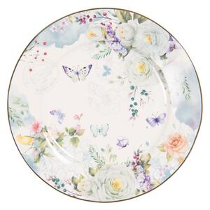 Porcelánový dezertný tanier Butterfly - Ø 19*2 cm - Clayre & Eef