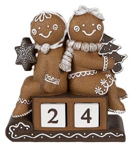 Vianočný adventný kalendár s perníčkami Gingerbread - 11*4*13 cm - Clayre & Eef